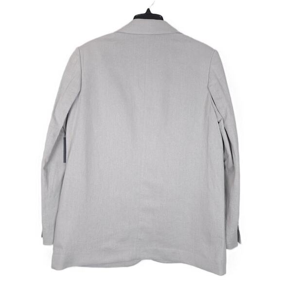 Dkny Women's Oversized Stretch Linen-Blend Blazer Sharkskin Grey Medium NWT - Picture 4 of 5